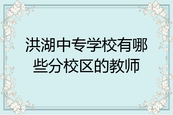 洪湖中专学校有哪些分校区的教师