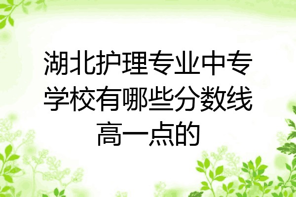 湖北护理专业中专学校有哪些分数线高一点的