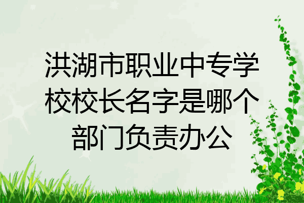 洪湖市职业中专学校校长名字是哪个部门负责办公