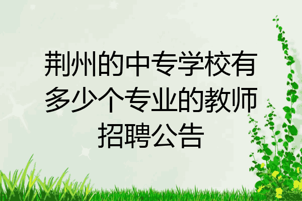 荆州的中专学校有多少个专业的教师招聘公告