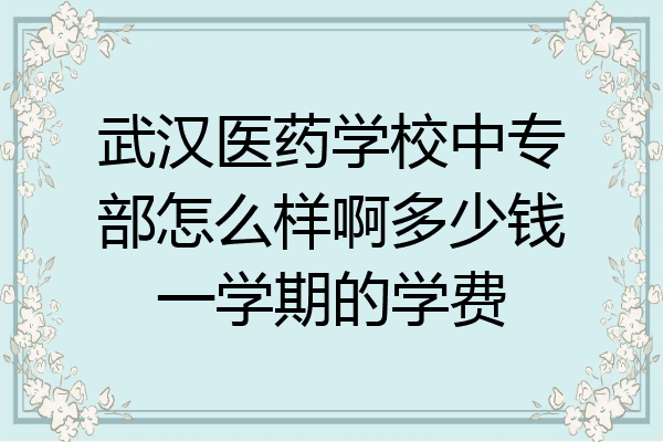 武汉医药学校中专部怎么样啊多少钱一学期的学费