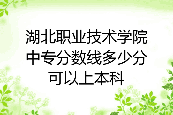 湖北职业技术学院中专分数线多少分可以上本科
