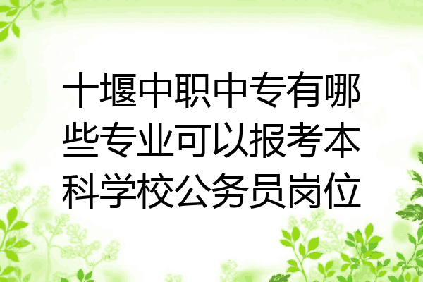 十堰中职中专有哪些专业可以报考本科学校公务员岗位