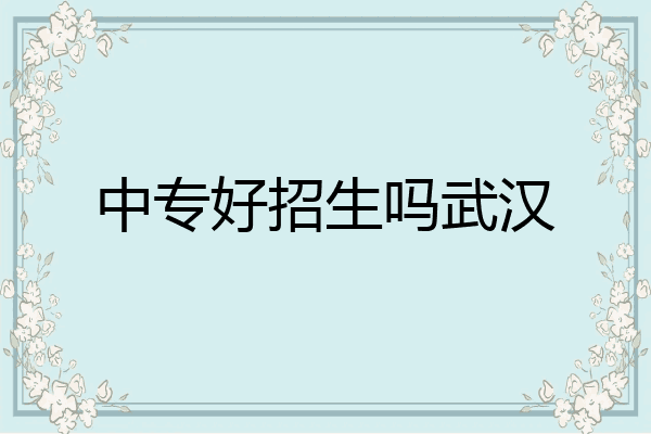 中专好招生吗武汉