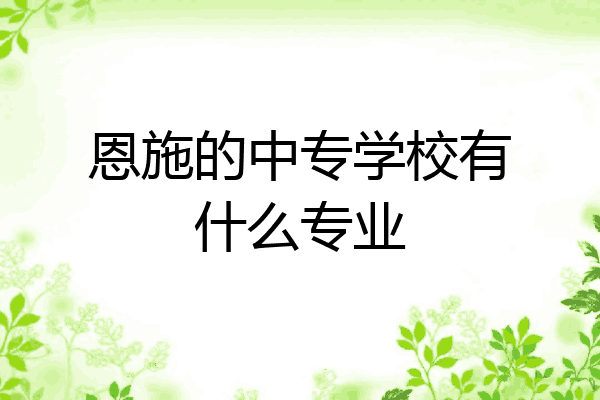 恩施的中专学校有什么专业