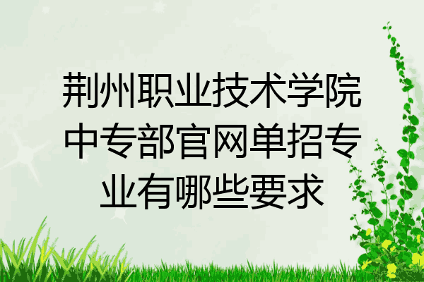 荆州职业技术学院中专部官网单招专业有哪些要求