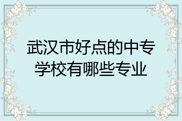 武汉市好点的中专学校有哪些专业