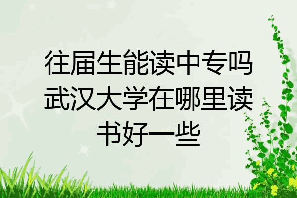 往届生能读中专吗武汉大学在哪里读书好一些