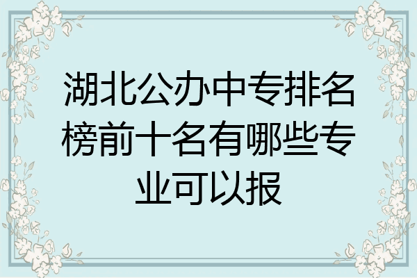 湖北公办中专排名榜前十名有哪些专业可以报