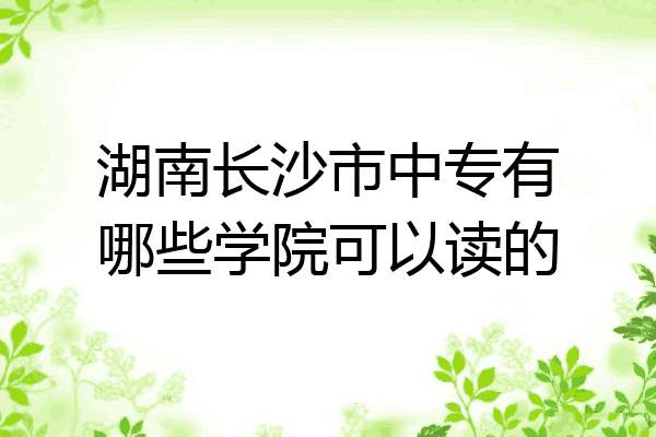 湖南长沙市中专有哪些学院可以读的