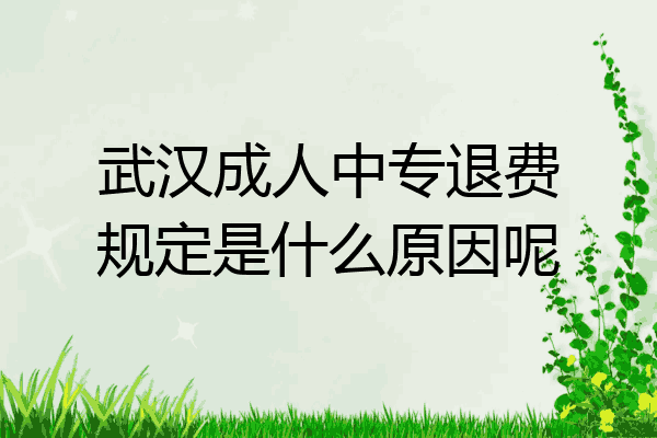 武汉成人中专退费规定是什么原因呢