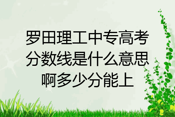 罗田理工中专高考分数线是什么意思啊多少分能上
