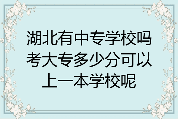 湖北有中专学校吗考大专多少分可以上一本学校呢