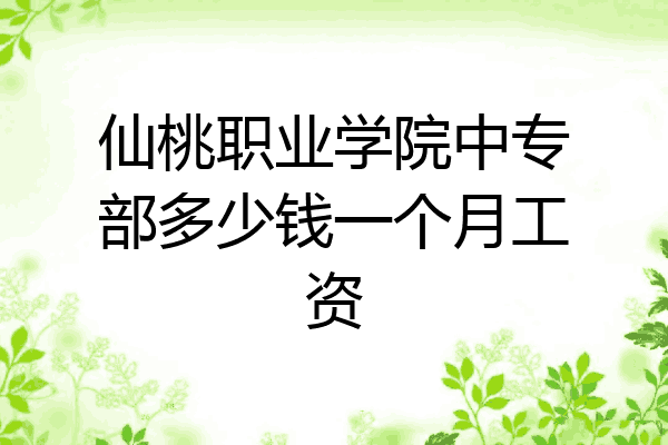仙桃职业学院中专部多少钱一个月工资