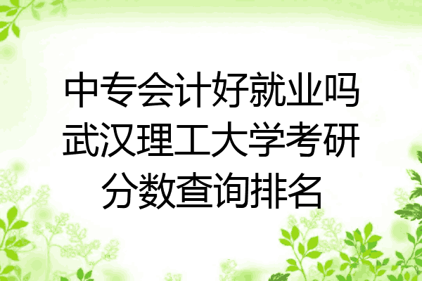 中专会计好就业吗武汉理工大学考研分数查询排名