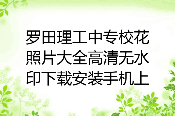 罗田理工中专校花照片大全高清无水印下载安装手机上