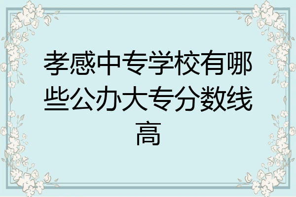 孝感中专学校有哪些公办大专分数线高