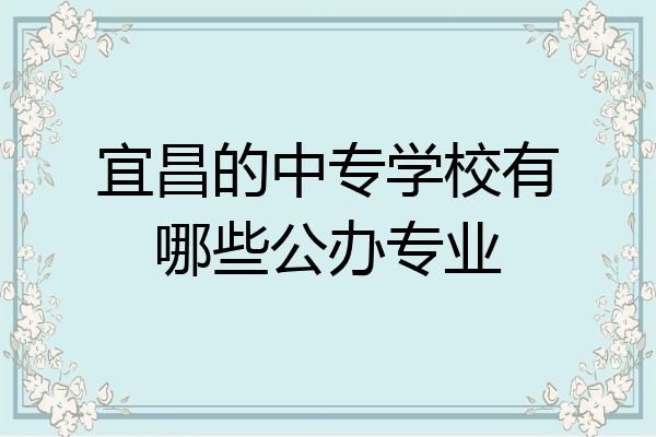 宜昌的中专学校有哪些公办专业