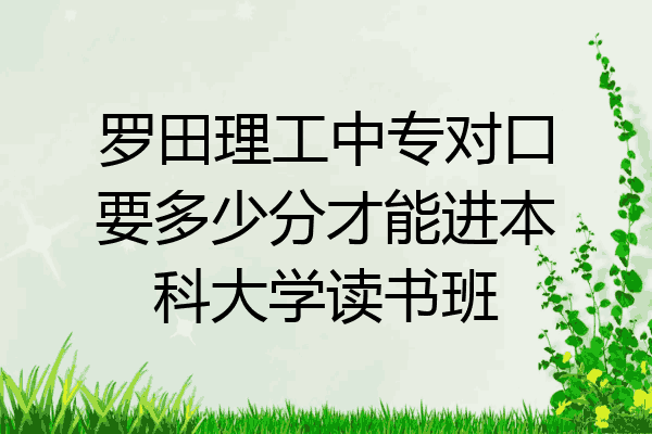 罗田理工中专对口要多少分才能进本科大学读书班
