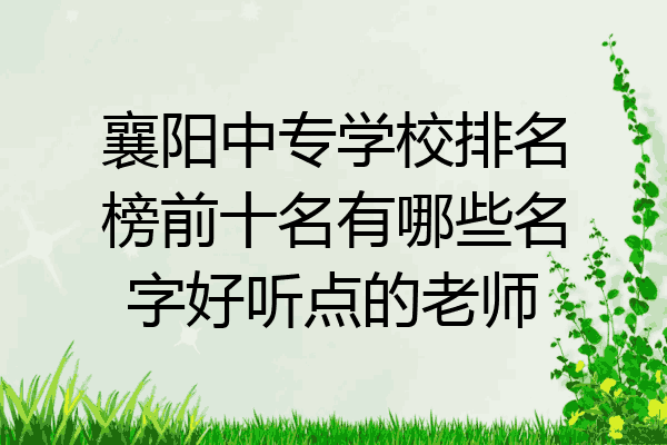 襄阳中专学校排名榜前十名有哪些名字好听点的老师