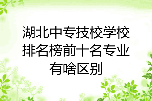 湖北中专技校学校排名榜前十名专业有啥区别