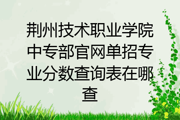 荆州技术职业学院中专部官网单招专业分数查询表在哪查