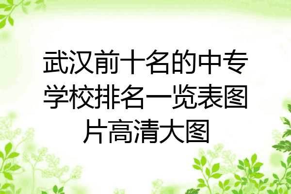 武汉前十名的中专学校排名一览表图片高清大图