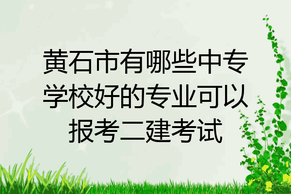 黄石市有哪些中专学校好的专业可以报考二建考试