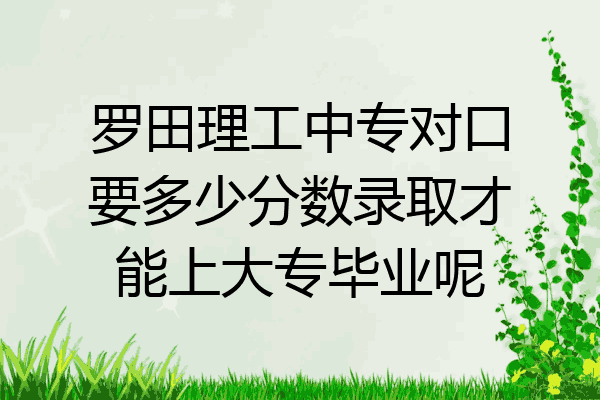 罗田理工中专对口要多少分数录取才能上大专毕业呢