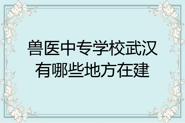 兽医中专学校武汉有哪些地方在建