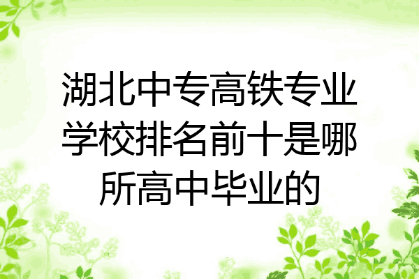 湖北中专高铁专业学校排名前十是哪所高中毕业的