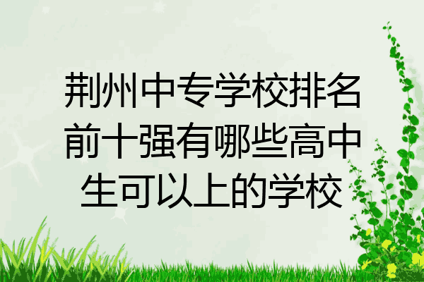 荆州中专学校排名前十强有哪些高中生可以上的学校