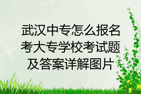 武汉中专怎么报名考大专学校考试题及答案详解图片