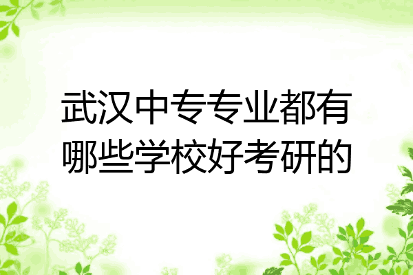 武汉中专专业都有哪些学校好考研的
