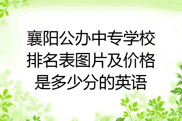 襄阳公办中专学校排名表图片及价格是多少分的英语