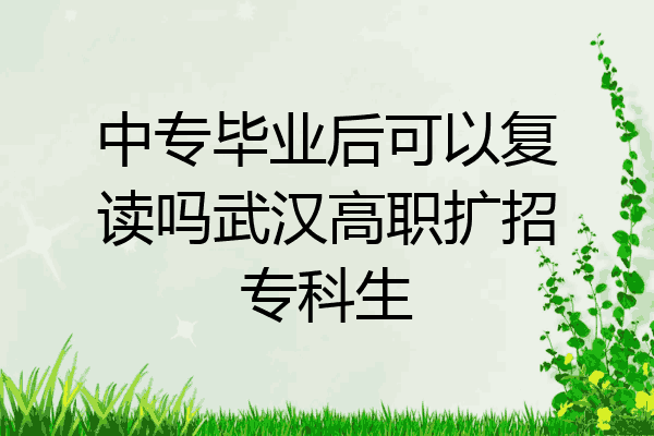 中专毕业后可以复读吗武汉高职扩招专科生