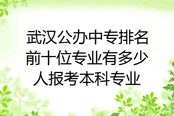 武汉公办中专排名前十位专业有多少人报考本科专业