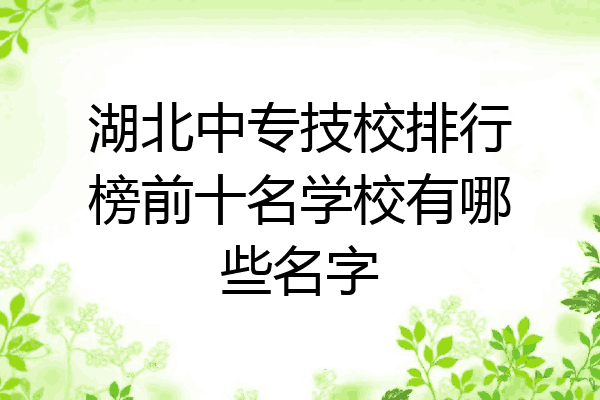 湖北中专技校排行榜前十名学校有哪些名字