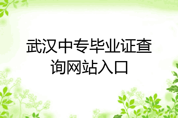 武汉中专毕业证查询网站入口