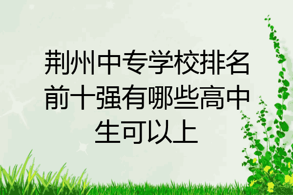 荆州中专学校排名前十强有哪些高中生可以上