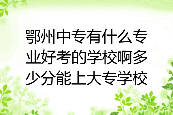 鄂州中专有什么专业好考的学校啊多少分能上大专学校