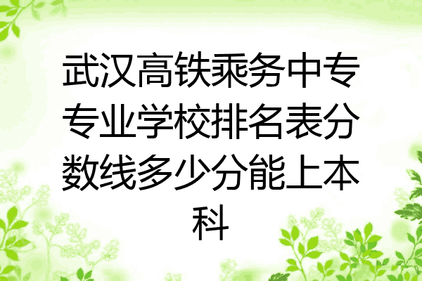 武汉高铁乘务中专专业学校排名表分数线多少分能上本科