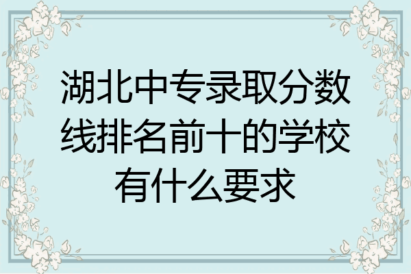 湖北中专录取分数线排名前十的学校有什么要求