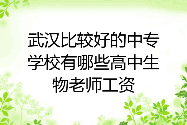 武汉比较好的中专学校有哪些高中生物老师工资