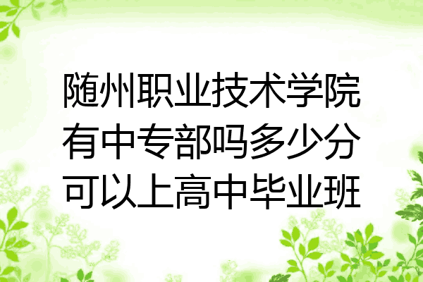 随州职业技术学院有中专部吗多少分可以上高中毕业班