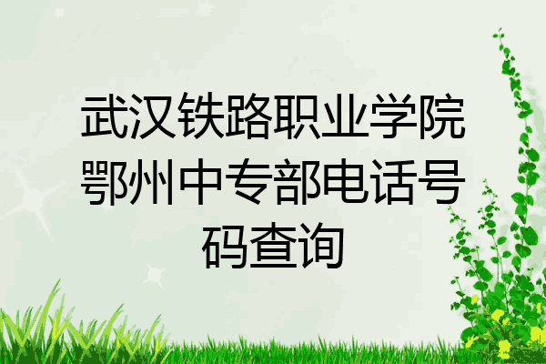 武汉铁路职业学院鄂州中专部电话号码查询