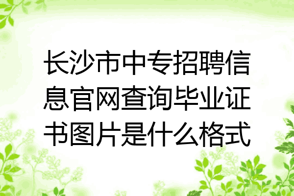 长沙市中专招聘信息官网查询毕业证书图片是什么格式