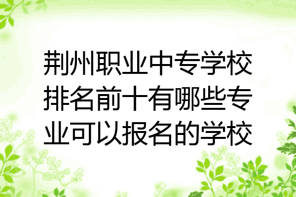 荆州职业中专学校排名前十有哪些专业可以报名的学校