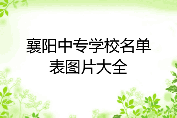 襄阳中专学校名单表图片大全