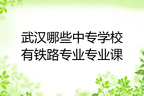 武汉哪些中专学校有铁路专业专业课